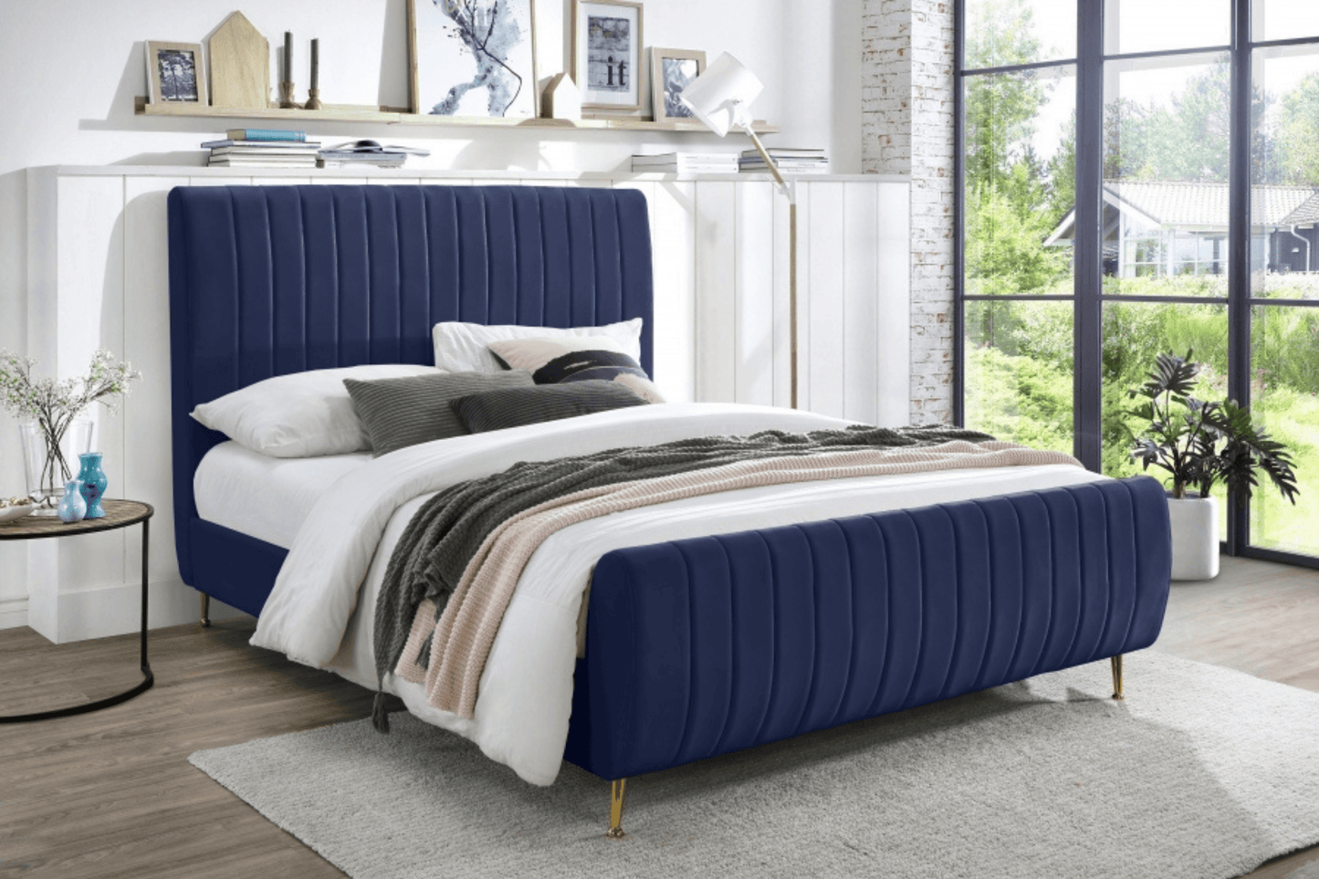 Zara Velvet Bed SKU: Zara - Venini Furniture 
