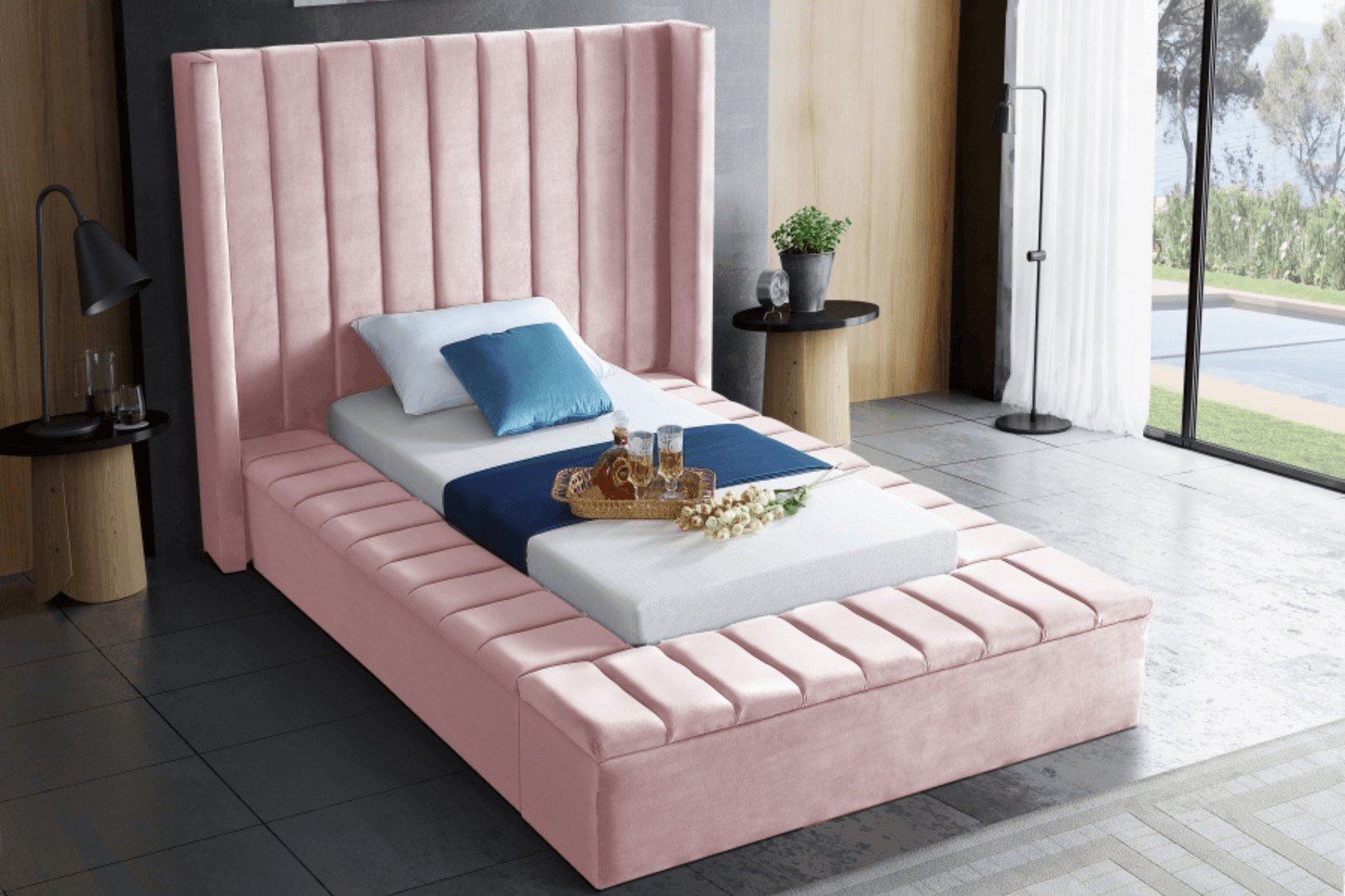 Kiki Velvet Bed SKU: Kiki - Venini Furniture 