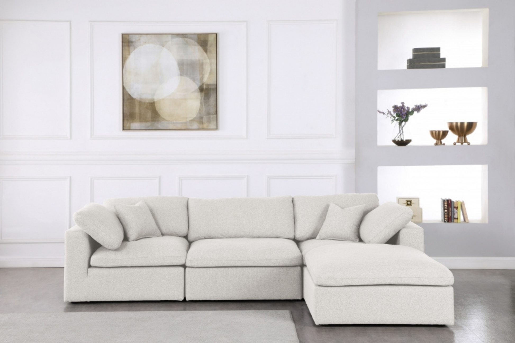 delux modular white reversible sofa