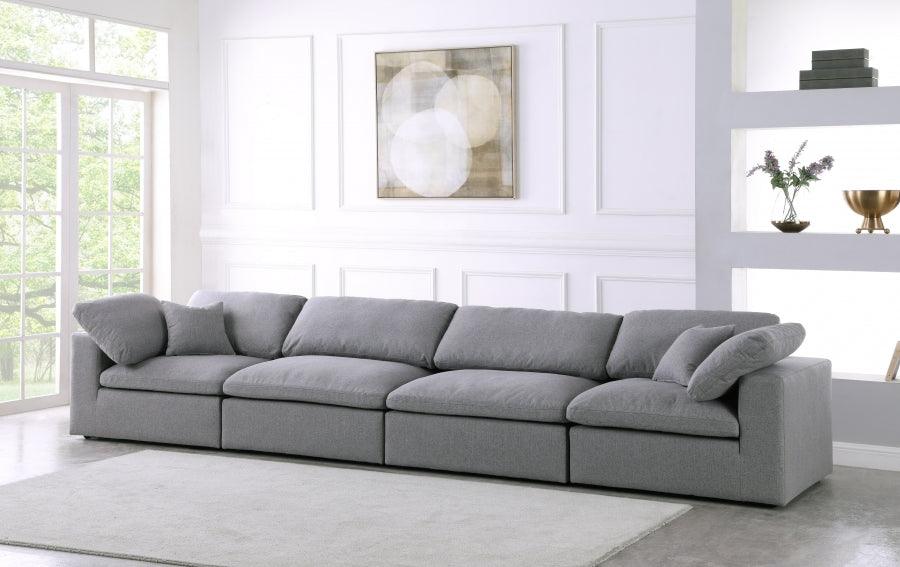 Serene linen deluxe cloud modular on sale down filled overstuffed reversible sectional