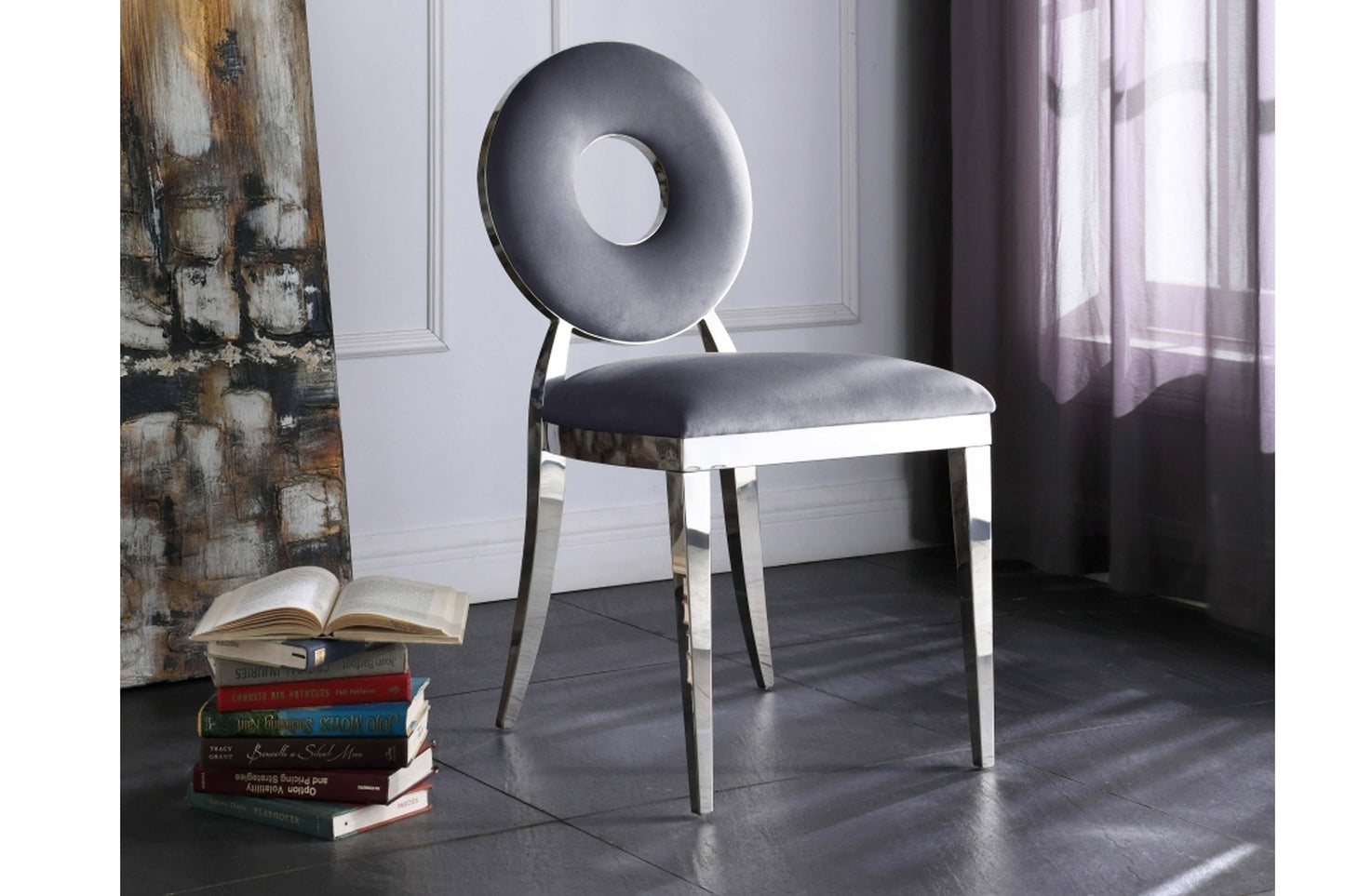 Carousel Velvet Dining Chair SKU: 859-C - Venini Furniture 