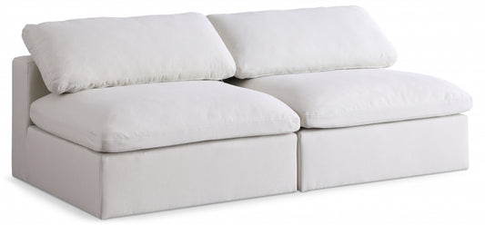 Serene Linen Textured Deluxe Modular Down Filled Cloud-Like Comfort Overstuffed 78" Armless Sofa