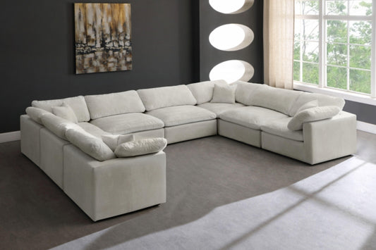 Cozy Velvet Modular Fiber Filled Cloud-Like Comfort Overstuffed Reversible Sectional SKU: 634-Sec8A - Venini Furniture 