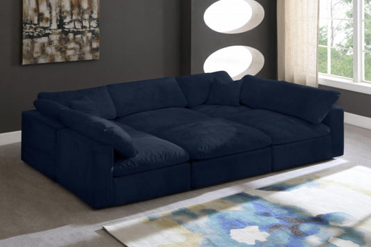 Cozy Velvet Modular Fiber Filled Cloud-Like Comfort Overstuffed Reversible Sectional SKU: 634-Sec6C - Venini Furniture 