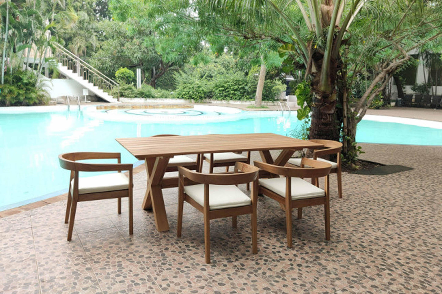 Bali 7 PC Dining Set SKU: PJO-3601-NAT-7DA - Venini Furniture 