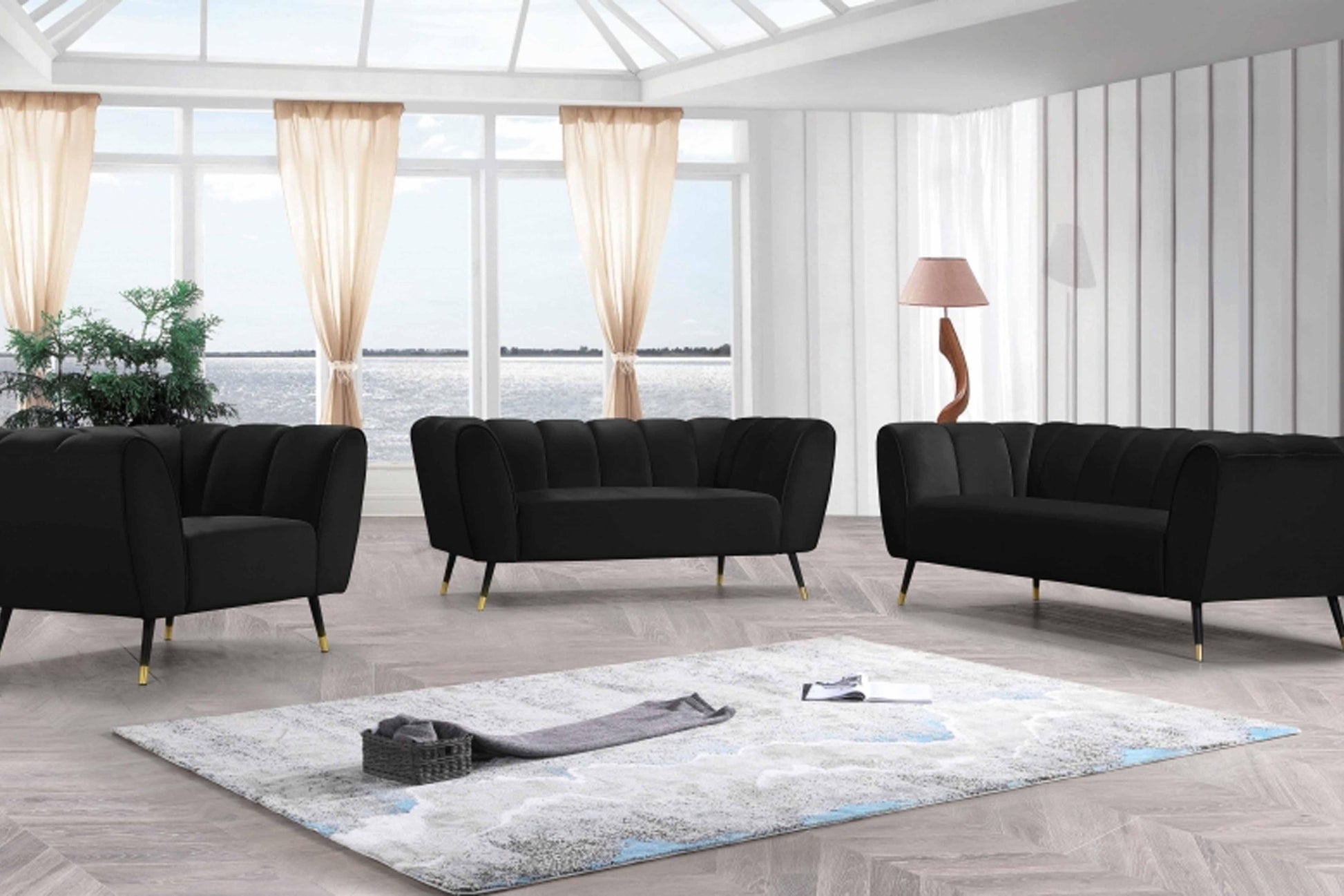 Beaumon Velvet 3 pcs Set SKU: 626-S3 - Venini Furniture 