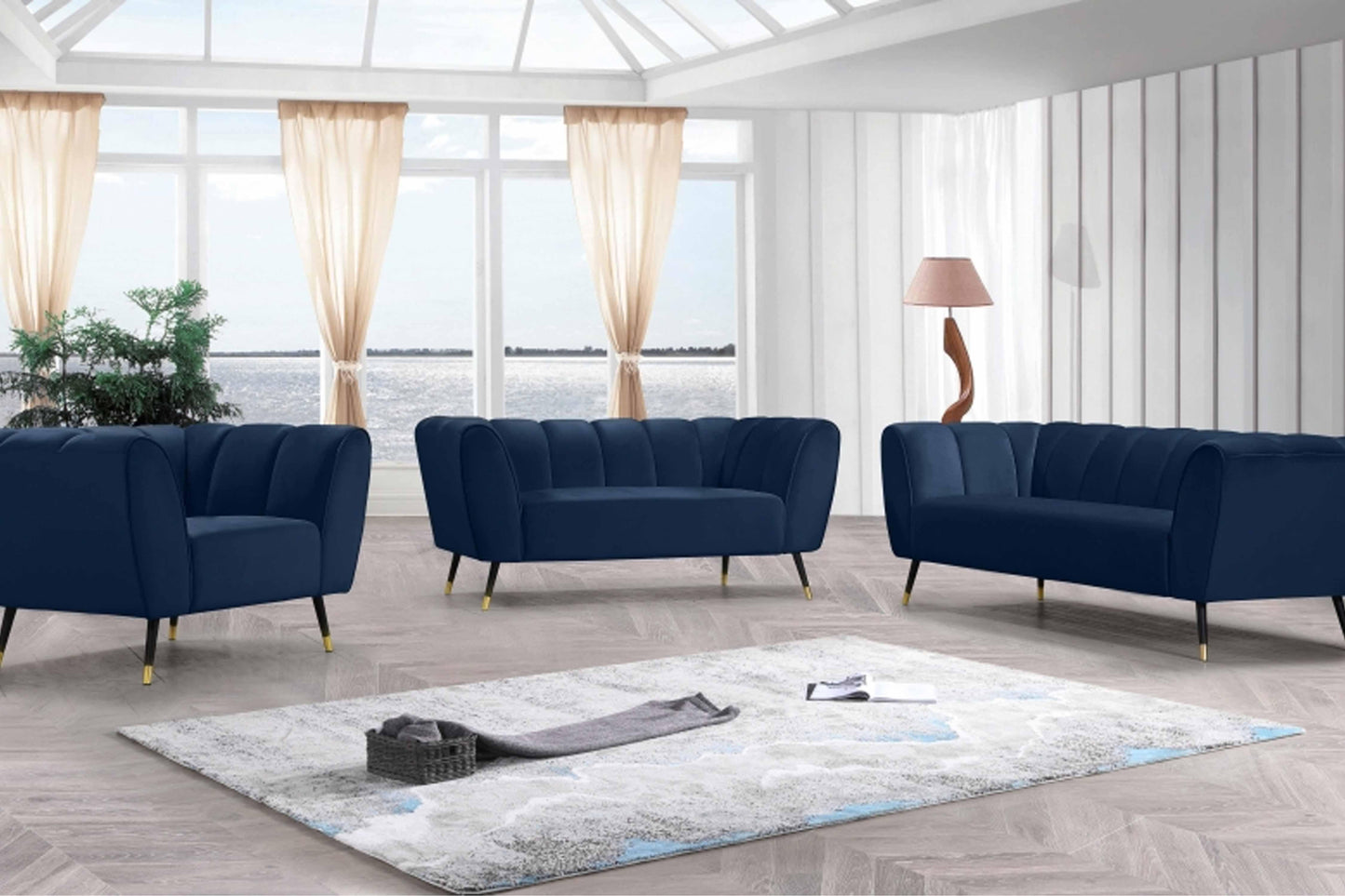 Beaumon Velvet 3 pcs Set SKU: 626-S3 - Venini Furniture 