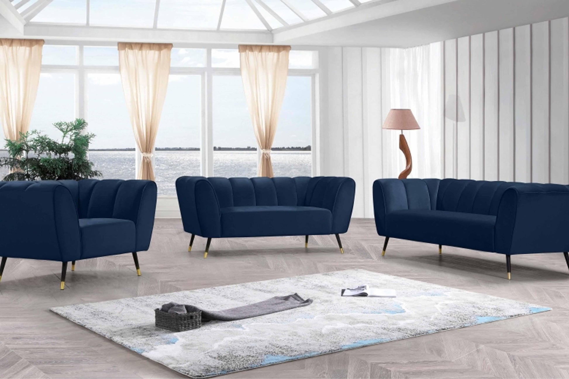 Beaumon Velvet 3 pcs Set SKU: 626-S3 - Venini Furniture 