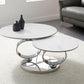 coffee table in white porcelain and chrome base