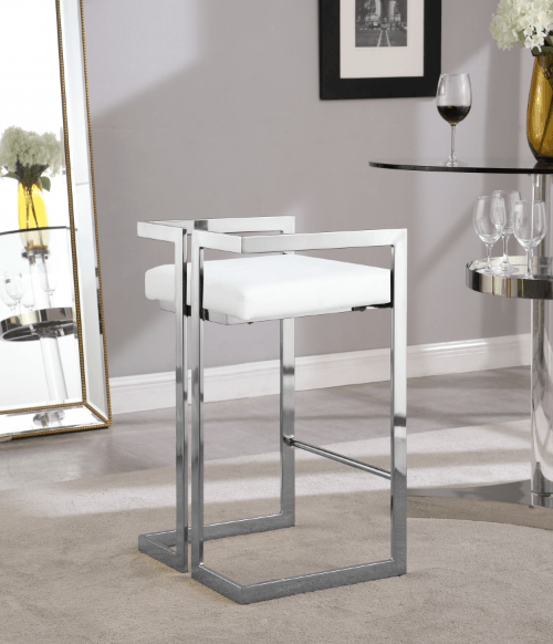 Ezra Faux Leather Counter Stool SKU: 910-C - Venini Furniture 
