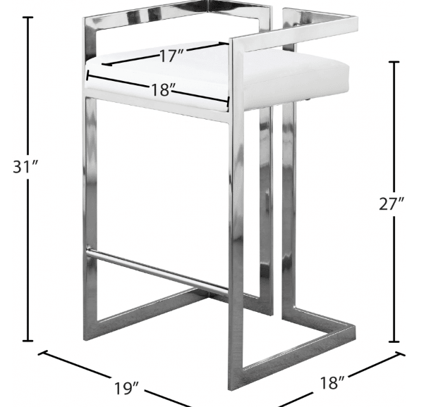 Ezra Faux Leather Counter Stool SKU: 910-C - Venini Furniture 