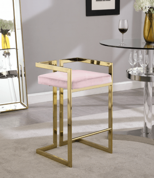 Ezra Velvet Counter Stool SKU: 912-C - Venini Furniture 