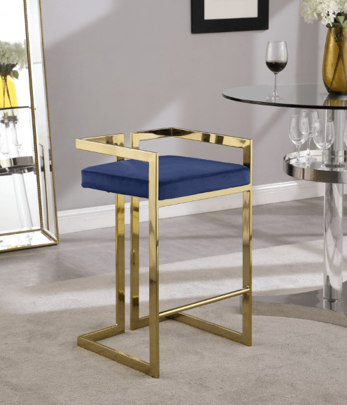 Ezra Velvet Counter Stool SKU: 912-C - Venini Furniture 