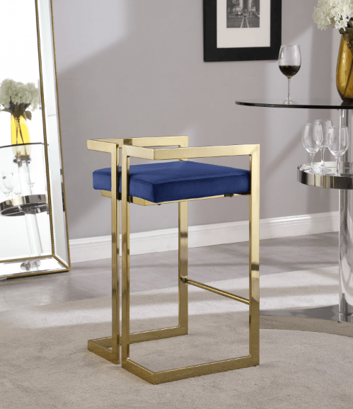 Ezra Velvet Counter Stool SKU: 912-C - Venini Furniture 