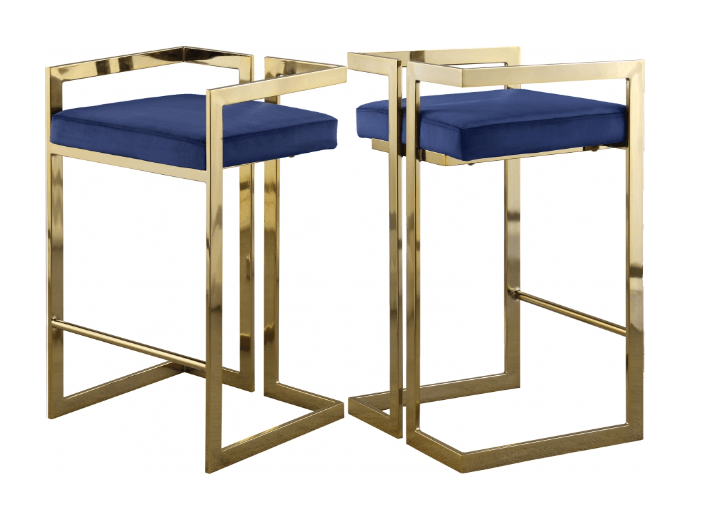 Ezra Velvet Counter Stool SKU: 912-C - Venini Furniture 