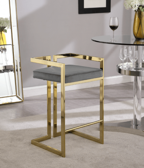 Ezra Velvet Counter Stool SKU: 912-C - Venini Furniture 