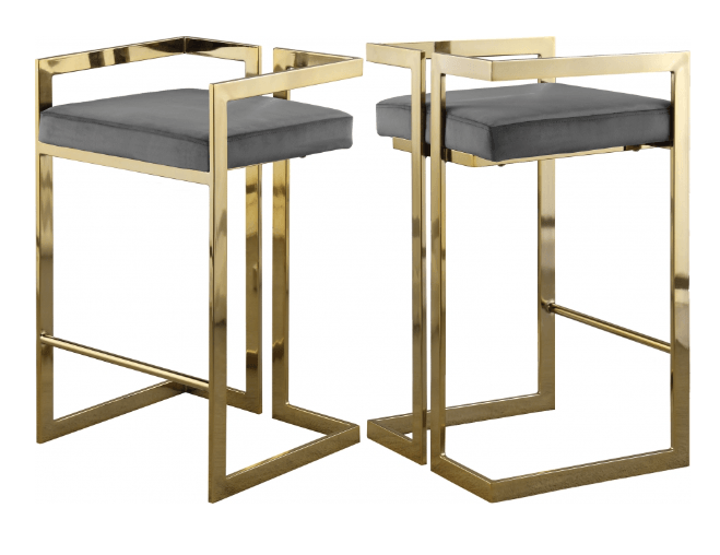 Ezra Velvet Counter Stool SKU: 912-C - Venini Furniture 