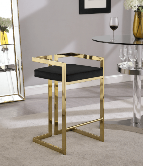 Ezra Velvet Counter Stool SKU: 912-C - Venini Furniture 