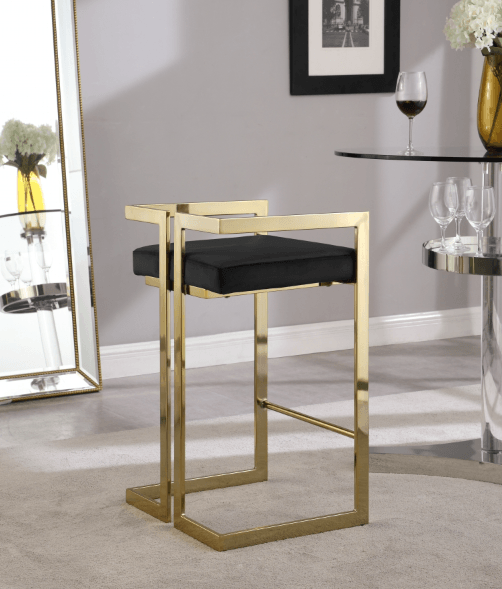 Ezra Velvet Counter Stool SKU: 912-C - Venini Furniture 