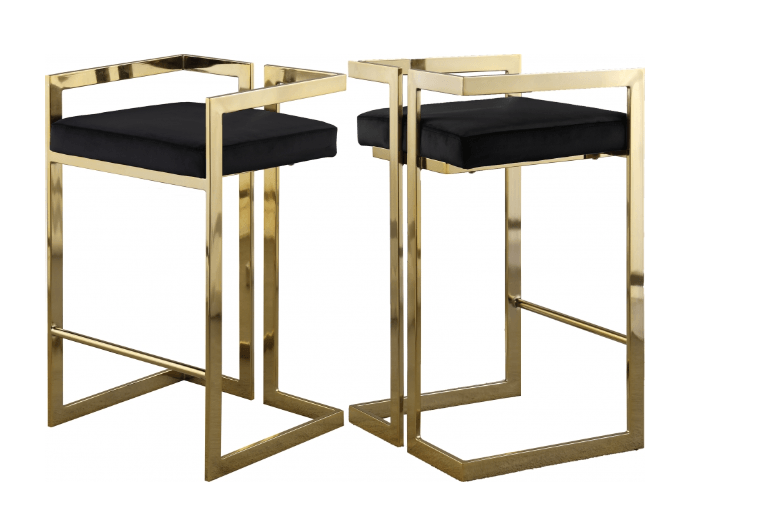 Ezra Velvet Counter Stool SKU: 912-C - Venini Furniture 