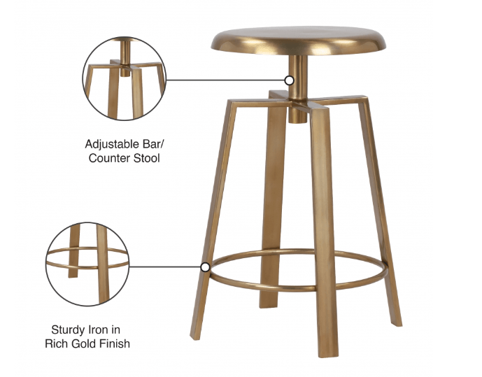 Lang Bar | Counter Stool SKU: 936Gold - Venini Furniture 