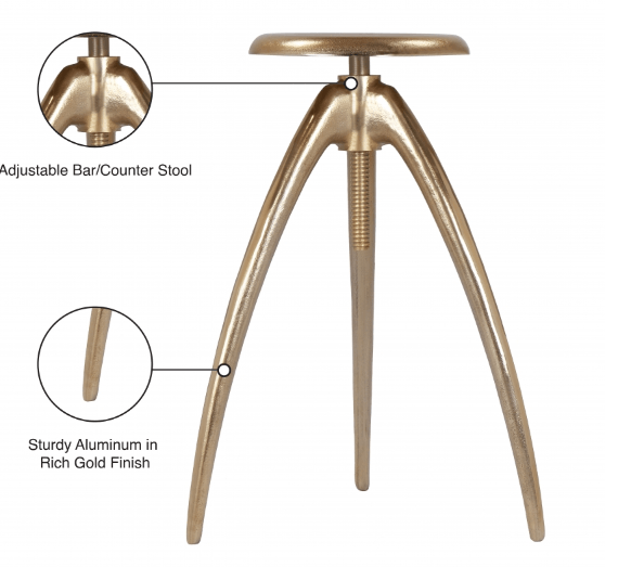 Clara Bar | Counter Stool SKU: 937Gold - Venini Furniture 