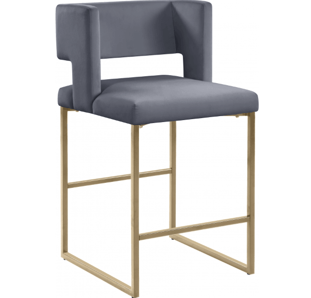 Caleb Velvet Counter Stool SKU: 969-C - Venini Furniture 