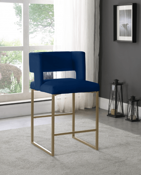 Caleb Velvet Counter Stool SKU: 969-C - Venini Furniture 