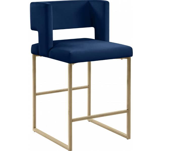 Caleb Velvet Counter Stool SKU: 969-C - Venini Furniture 