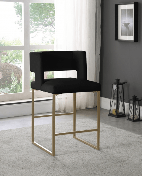 Caleb Velvet Counter Stool SKU: 969-C - Venini Furniture 