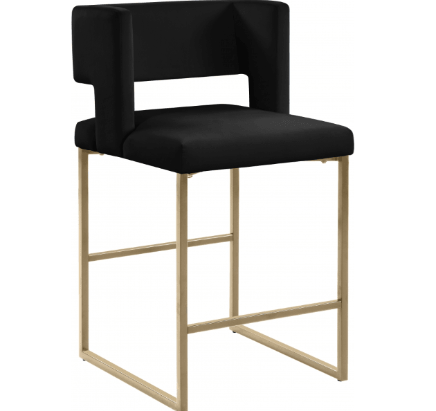 Caleb Velvet Counter Stool SKU: 969-C - Venini Furniture 