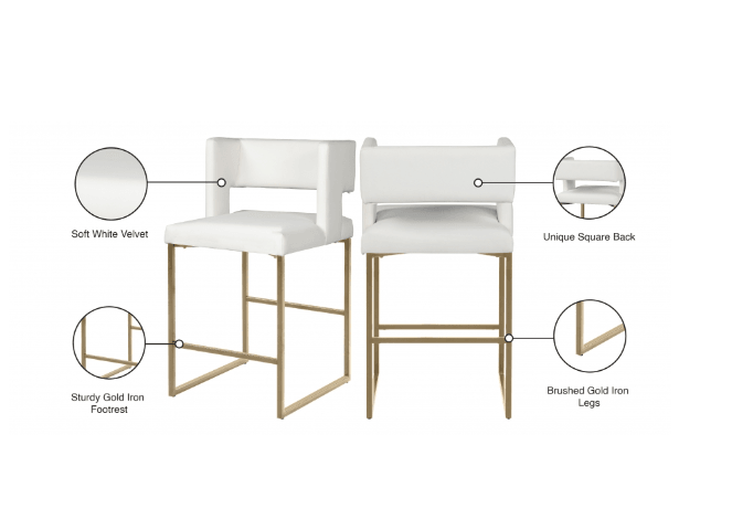 White leather barstool