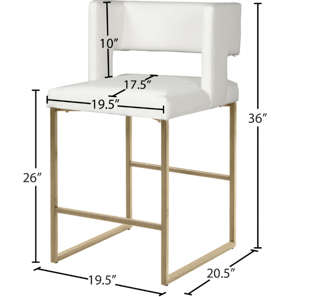 White leather barstool