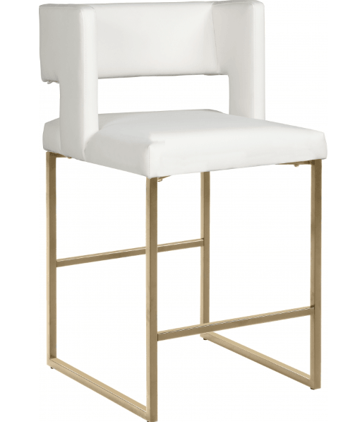 Caleb Faux Leather Counter Stool SKU: 969White-C - Venini Furniture 