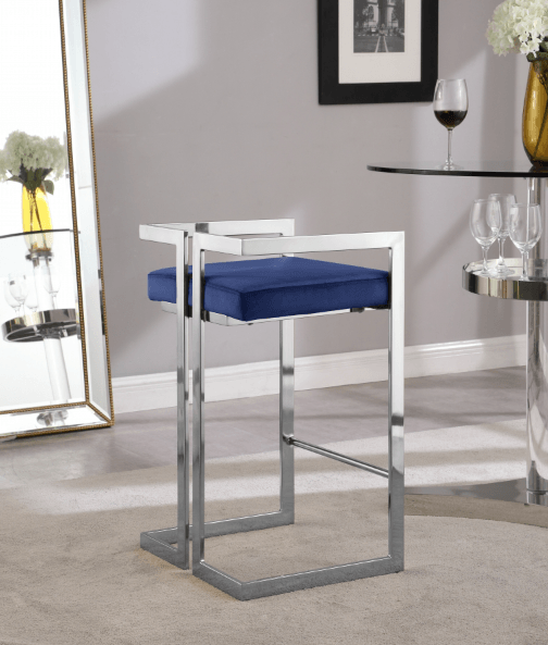 Ezra Velvet Counter Stool SKU: 909-C - Venini Furniture 