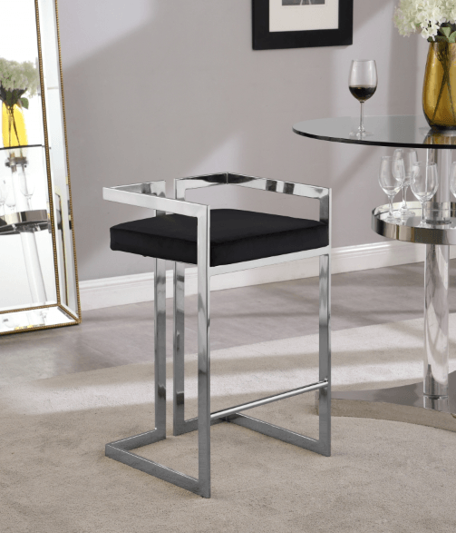 Ezra Velvet Counter Stool SKU: 909-C - Venini Furniture 