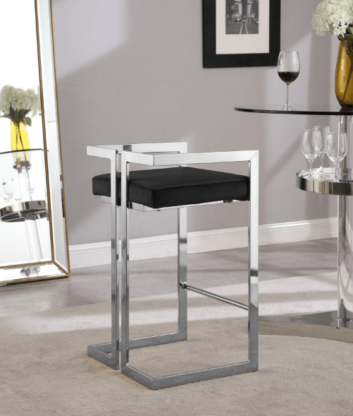 Ezra Velvet Counter Stool SKU: 909-C - Venini Furniture 