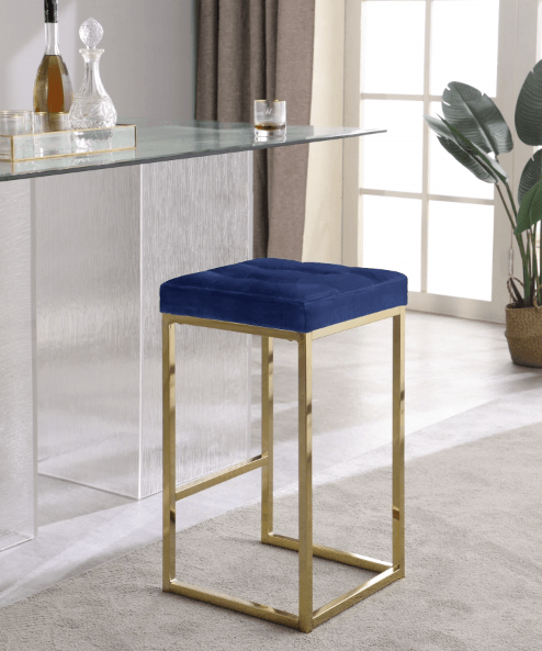 Nicola Velvet Counter Stool SKU: 906-C - Venini Furniture 