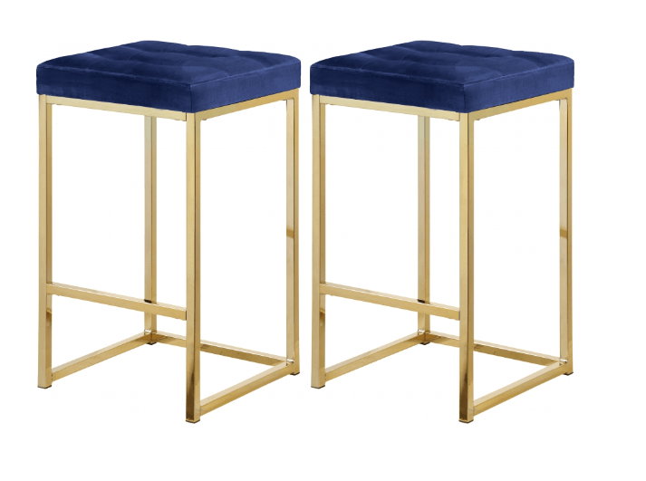 Nicola Velvet Counter Stool SKU: 906-C - Venini Furniture 