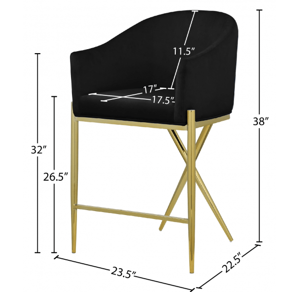 Xavier Counter Stool SKU: 867Black-C - Venini Furniture 