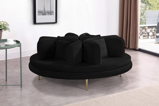 Circlet Velvet Roundabout Sofa SKU: 627Black