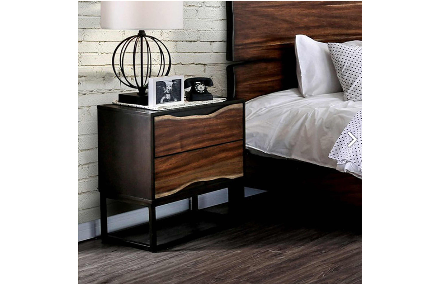 Fulton Rustic Solid Wood Nightstand #187363N - Venini Furniture 