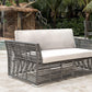 Graphite Loveseat w/off-white cushions SKU: PJO-1601-GRY-LS - Venini Furniture 