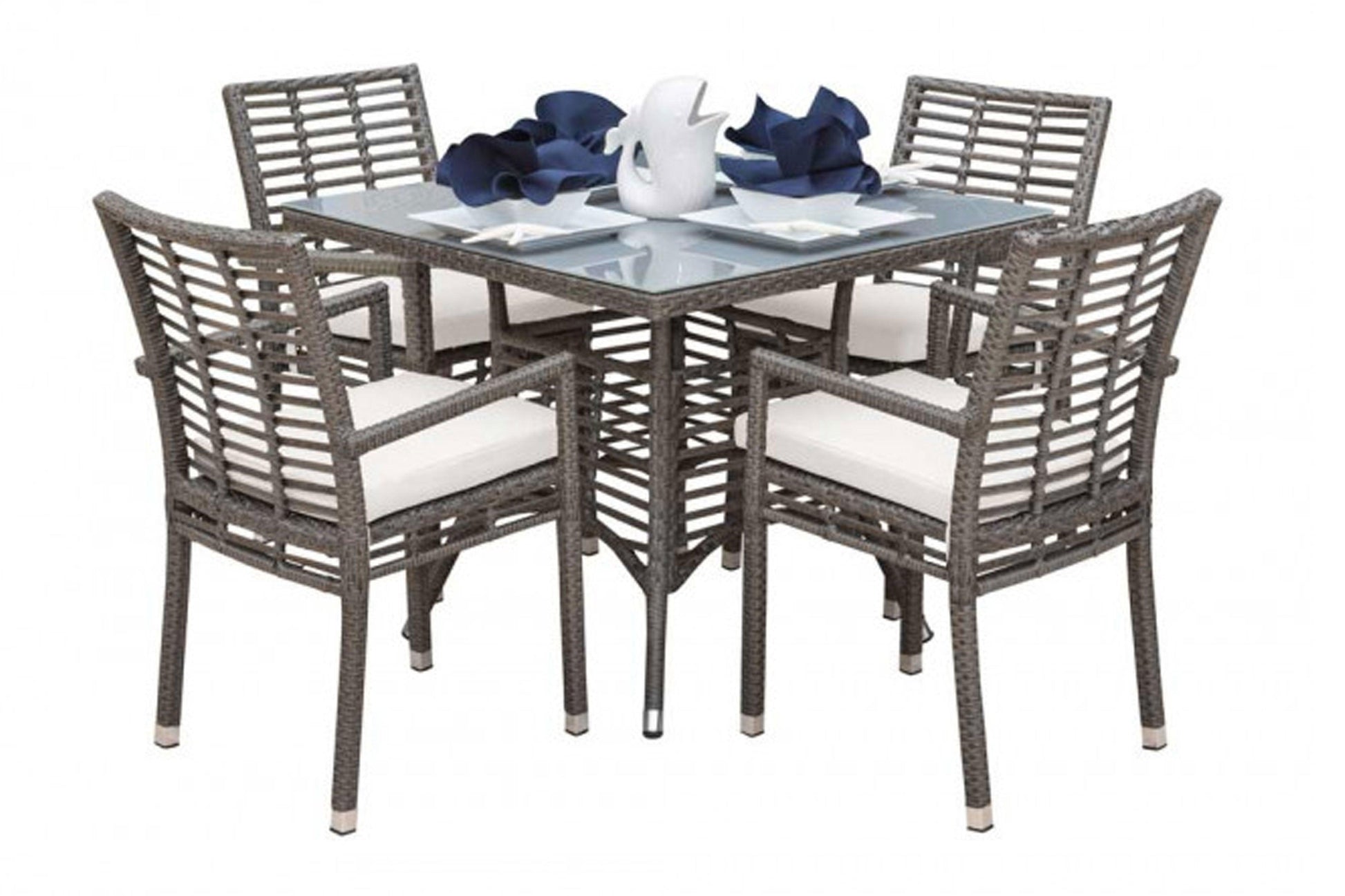 Graphite 5 PC Dining Armchair Set SKU: PJO-1601-GRY-5DA - Venini Furniture 