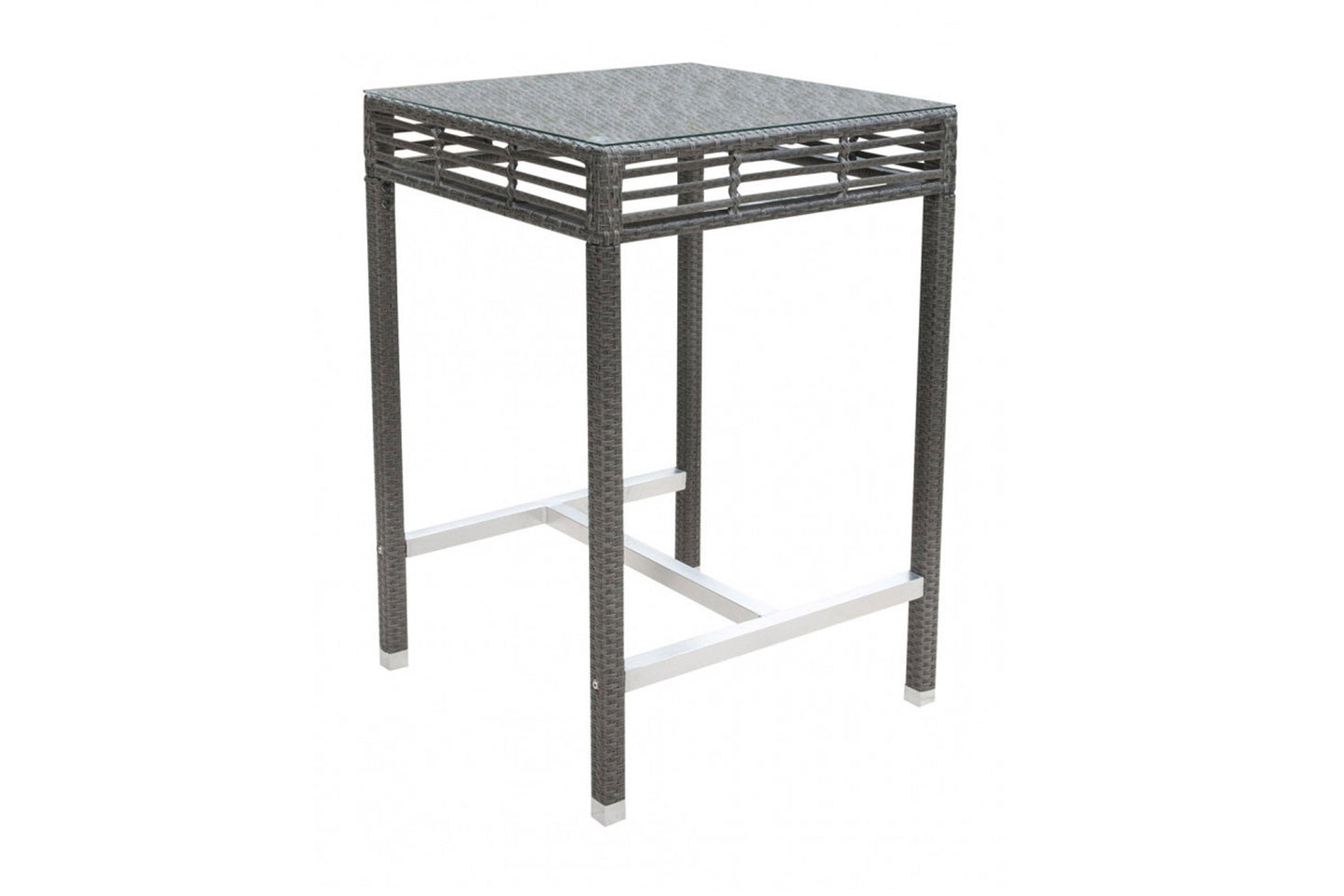 Graphite 36" Square Pub Table w/glass SKU: PJO-1601-GRY-PT - Venini Furniture 
