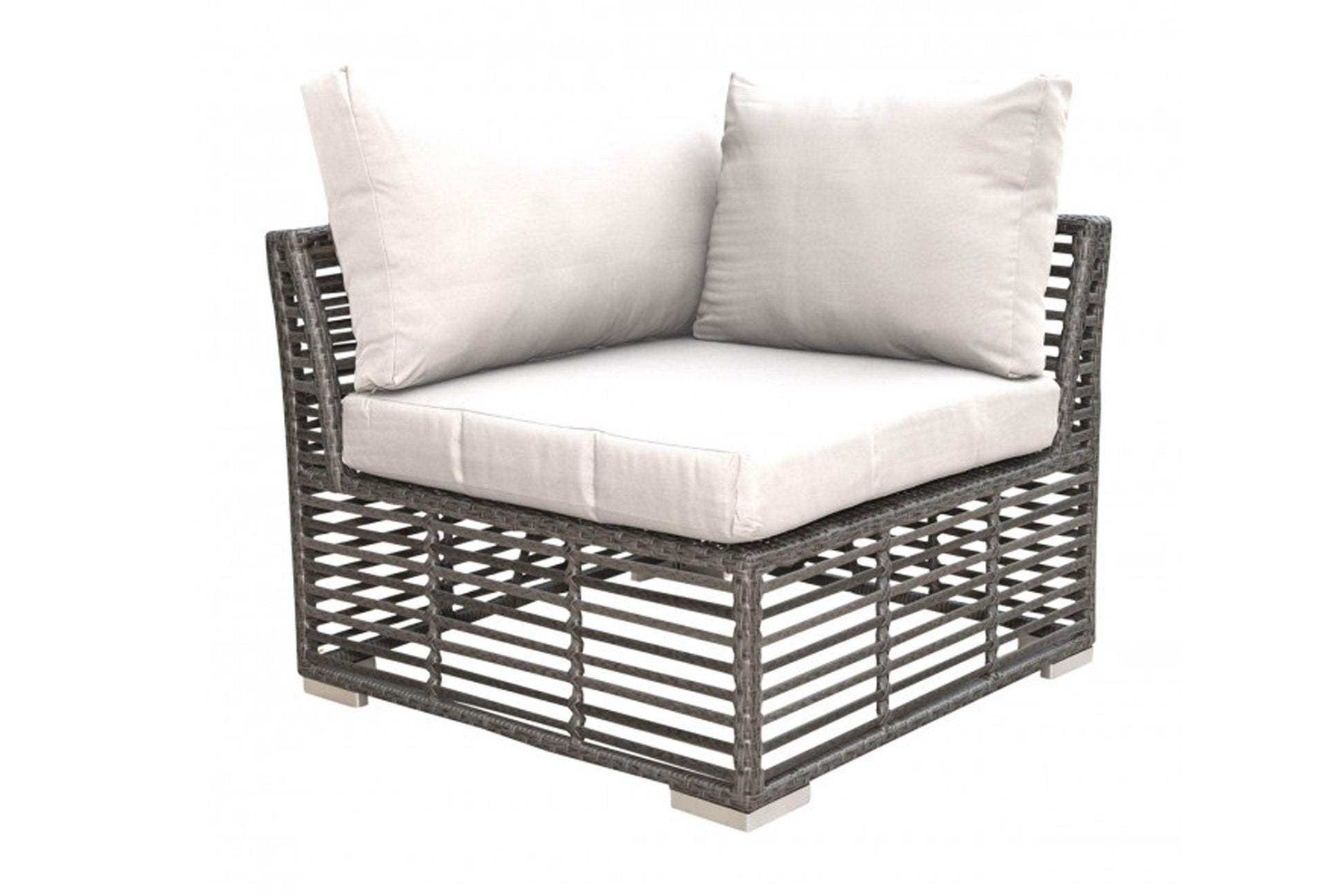 Graphite Corner Unit w/off-white cushion - Venini Furniture 