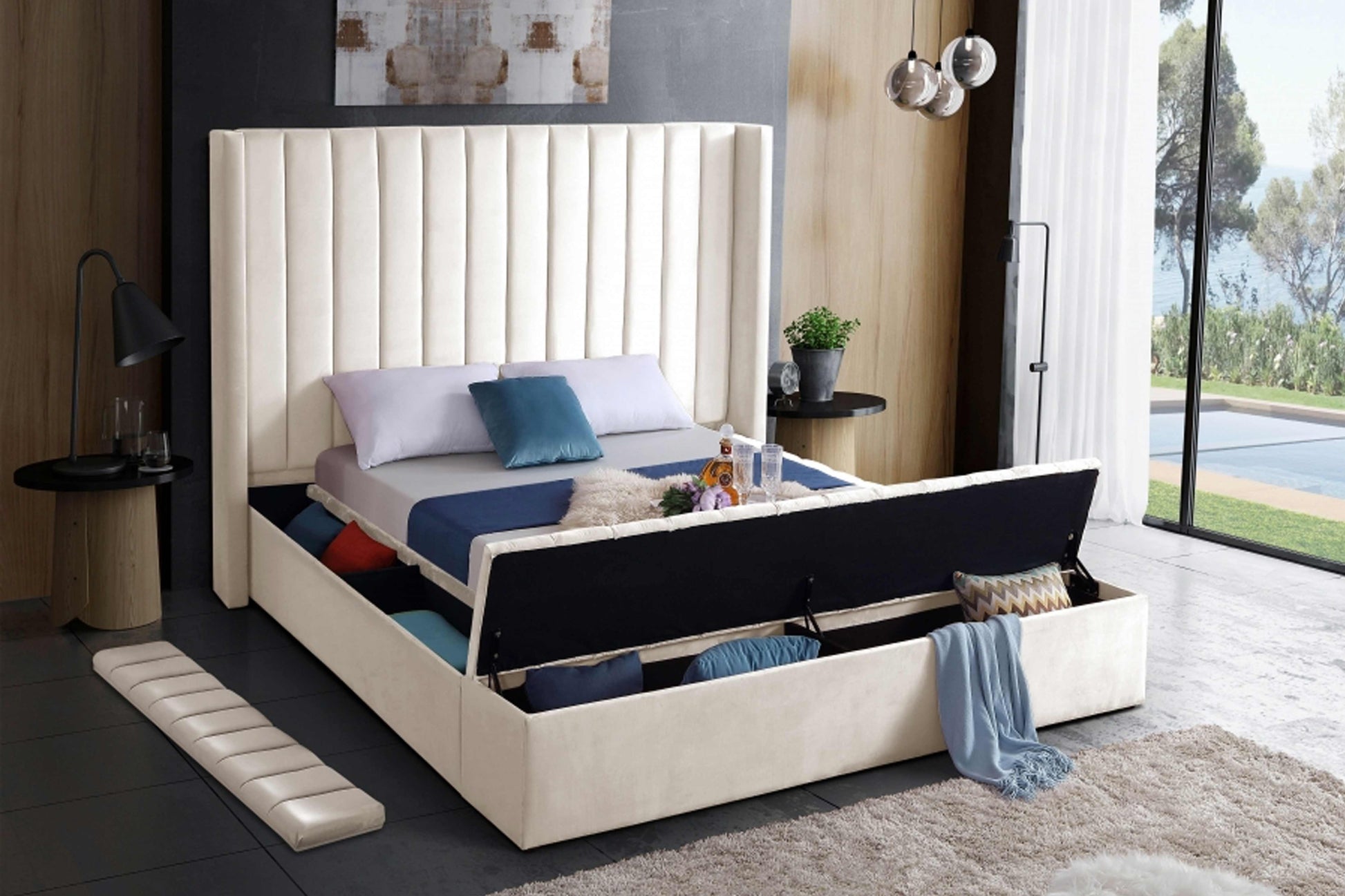 Kiki Velvet Bed SKU: Kiki - Venini Furniture 