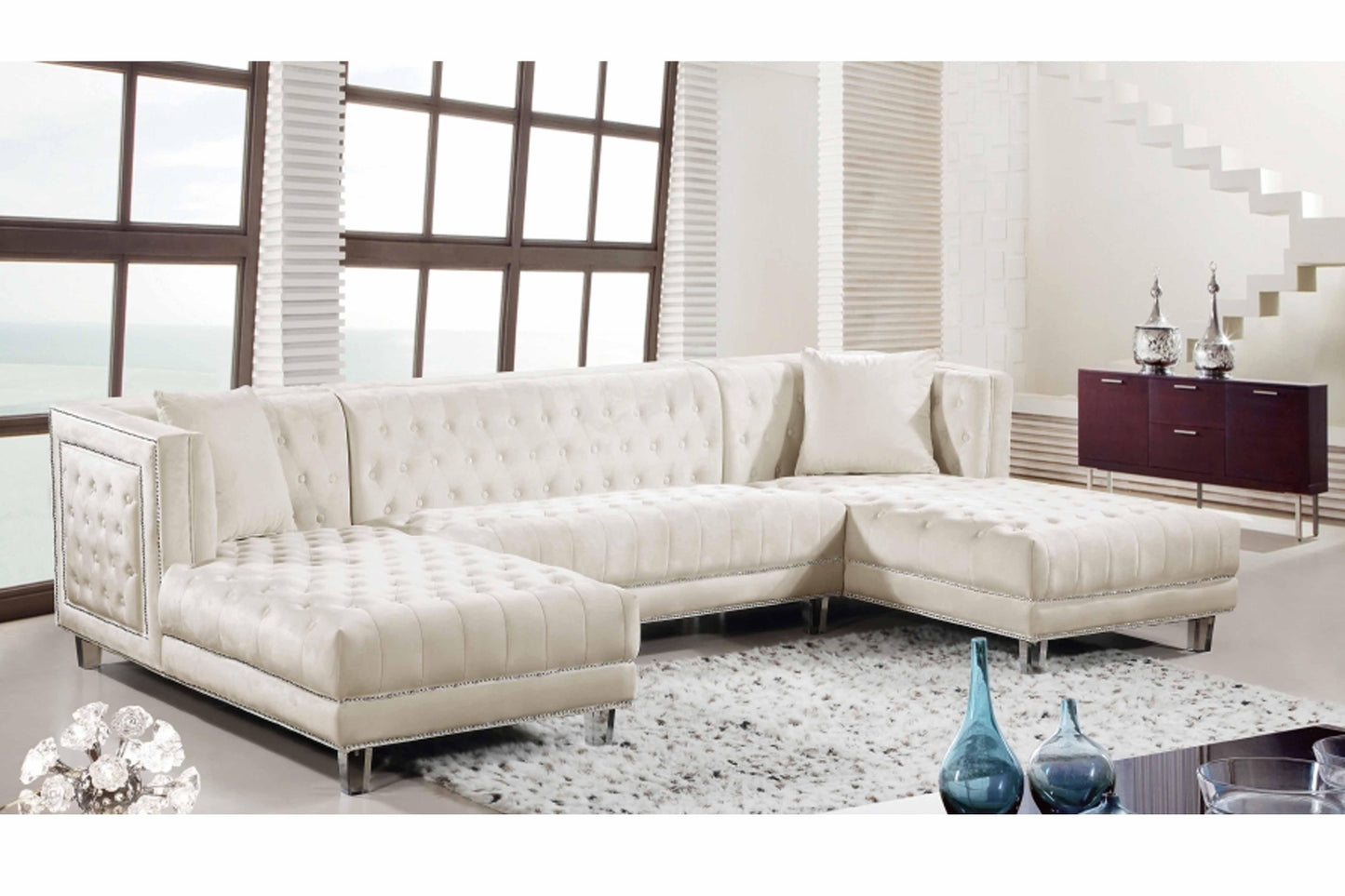 Moda Velvet 3pc. Sectional SKU: 631-Sectional - Venini Furniture 
