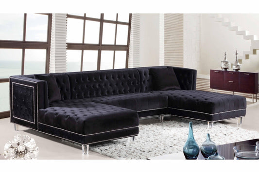 Moda Velvet 3pc. Sectional SKU: 631-Sectional - Venini Furniture 