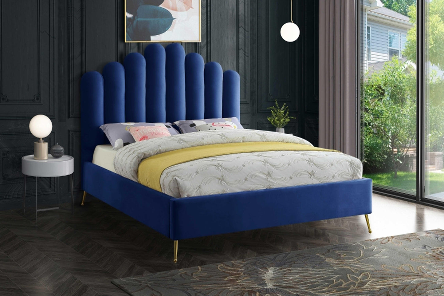 Lily Velvet Bed SKU: Lily - Venini Furniture 
